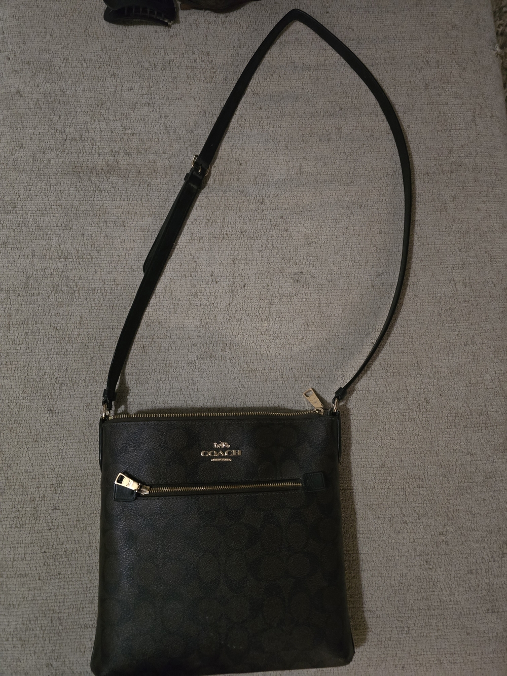 Coach Brown Signature Crossbody with Gold Hardware